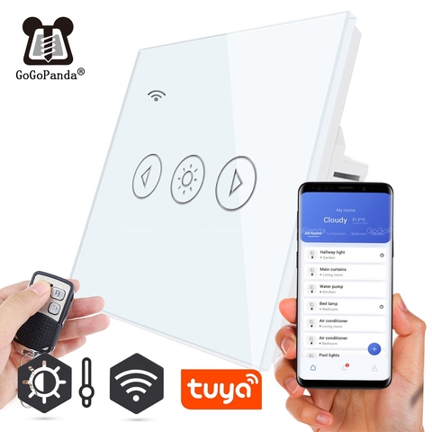 EU Standard Light Dimmer Remote Wifi App Control Touch Switch Smart Automation Switch 220V Tuya Phone On/off Lighter Darker ► Photo 1/6