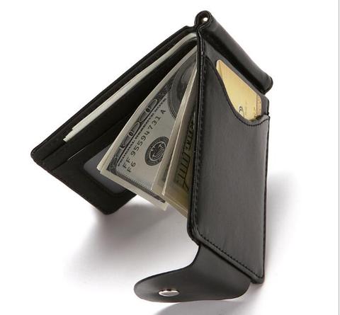 Pu creative men's wallet flip buckle Korean version of the US dollar clip multi-card card holder ► Photo 1/6