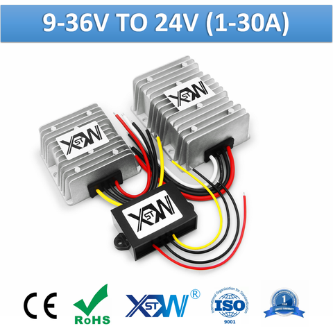 XWST 9-36V 12V 24V To 24V DC Voltage Regulator 1A To 30A Aluminum DC To DC Boost Buck Converter Power Supply For Car ► Photo 1/6