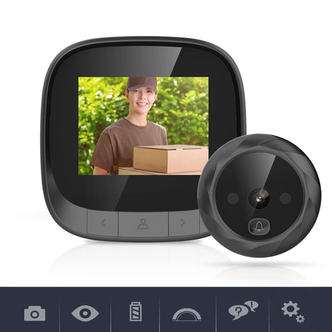 Door Hole smart Camera Wifi Hd 2.4 Inch Home Visible Cat Eye Doorbell Smart Voice Phone Intercom Video Anti-Theft Doorbell ► Photo 1/5