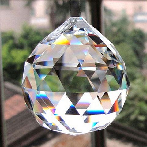 Hot Sale Clear 20mm Crystal Hanging Balls Cut Faceted Glass Prism Chandelier Pendants Beads Curtain Hanging Home Decor DIY ► Photo 1/6