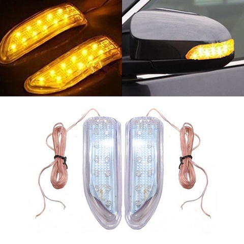 2pcs Universal Amber LED Car Side Rear View Mirror Turn Signal Indicator auto Light New 13 pcs bulbs ► Photo 1/5