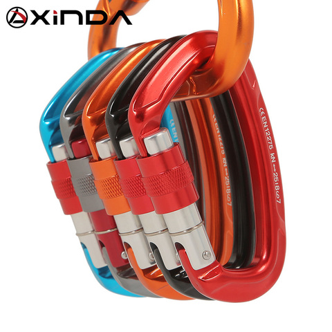 XINDA 2-40PCS Professional Rock Climbing Carabiner 25KN Lock D-shape Safety Buckle Outdoor Safety Protection Carabiner Equipment ► Photo 1/6