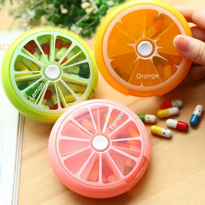 Mini Pill Box Weekly Medicine Pill Box Rotating Pill Box Case Splitter Pill Organizer Portable Travel 7 Day Pill Container Case ► Photo 1/6