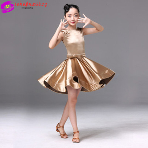 Flamengo Latin Dance Dress for Girls Latin Salsa Dress Girl Kids Spandex Rumba Samba Children Skirt Salsa Tango Dancing Ballroom ► Photo 1/6