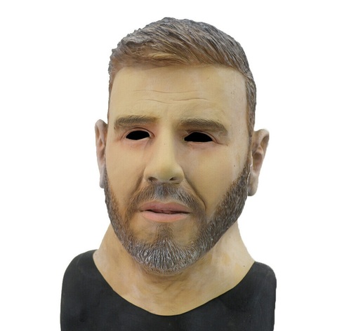 Famous  Star Costume Latex Young Man Head Mask Adult Size Fancy Dress ► Photo 1/4