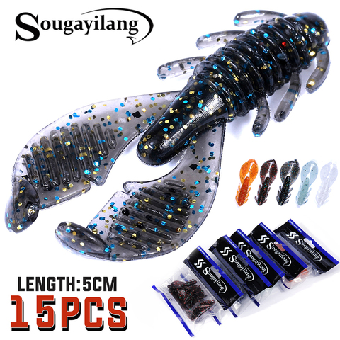 Sougayilang 15pcs Soft Fishing Lure Simulation Worm 5cm 1.4g Artificial Lifelike Lures Fishy Smell Carp Fishing Baits Tackle ► Photo 1/6