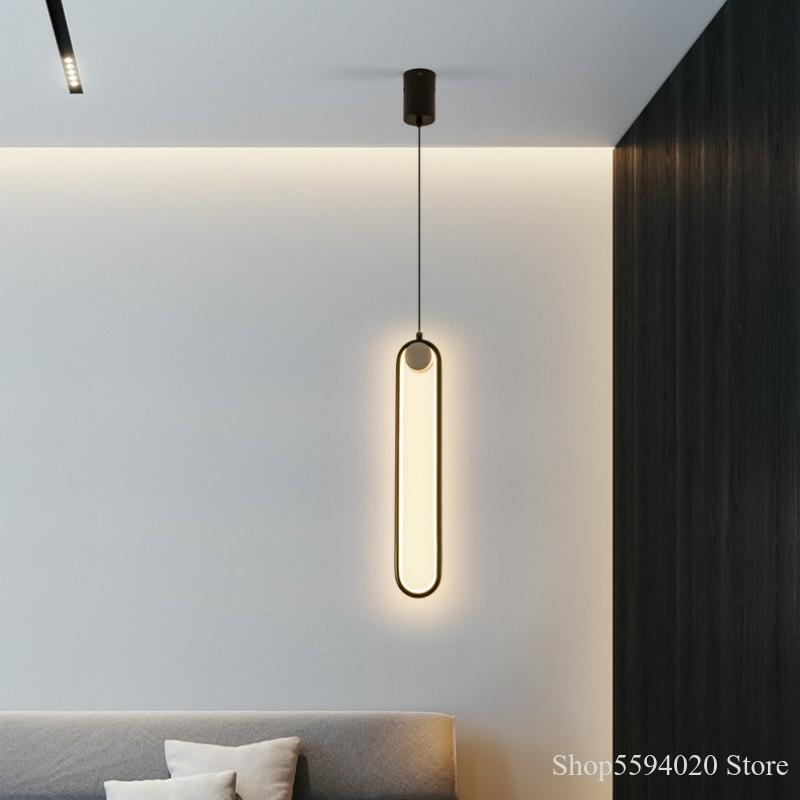 Nordic Minimalist Led Chandelier Bedroom Bedside Lights Postmodern Simple Ring Led Living Room Annular Hanging Lights 110v/220v ► Photo 1/1