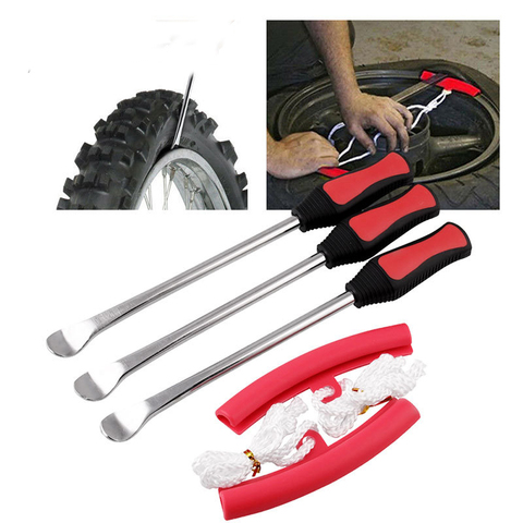 Tire Spoon Lever Iron Tool Kits Motorcycle Bike Professional Tire Change Kit With Durable Bag 3 PCS Tire Spoons Protectors Tool ► Photo 1/6