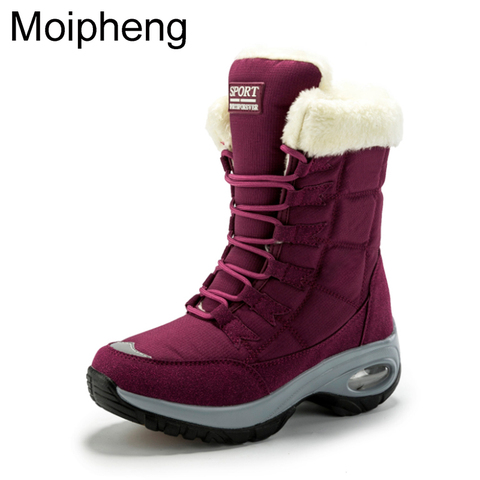 Moipheng Women Boots Winter Keep Warm Quality Mid-Calf Snow Boots Ladies Lace-up Comfortable Waterproof Booties Chaussures Femme ► Photo 1/6