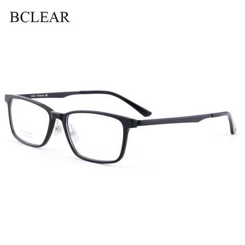 BCLEAR Korean Fashion Eye Glasses Acetate Frame Titanium Legs Optical Eyeglasses Black Eyewear Frames Spectacle for Men Vintage ► Photo 1/1