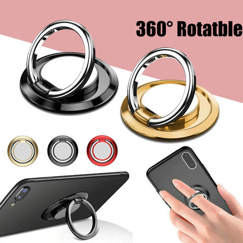Luxury Rotatable Finger Ring Mobile Phone Holder Stand Grip for Universal Car Magnetic Mount Phone Back Sticker Pad Bracket ► Photo 1/6