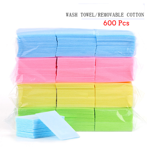 600 Pcs/Bag Nail Polish Remover Wipes Cleaning Lint Free Paper Pad Soak off Remover Manicure tool ► Photo 1/6