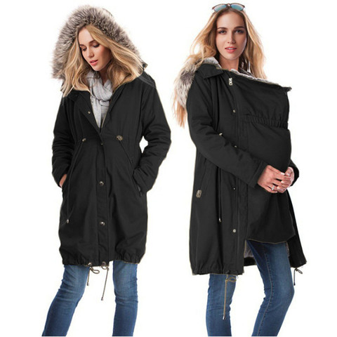 New Maternity Coat Jacket Kangaroo Outfit Windbreaker Spring Autumn Clothes Outwear Pregnant woman With Baby Carrier Hooded Coat ► Photo 1/6