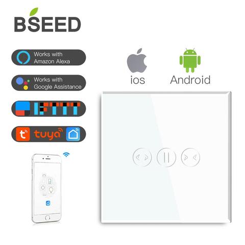 BSEED Wireless Curtains Wifi Switch Wifi Smart  Switch White Black Golden Colors Support For Tuya Google Assistant App ► Photo 1/6