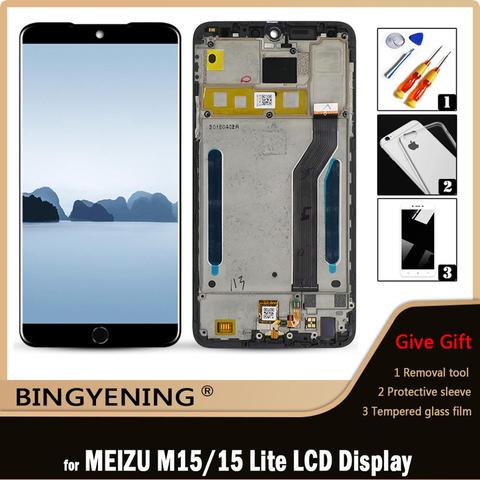 Original For Meizu M15 LCD Display Screen Touch Digitizer Assembly For 5.46 inch Meizu M15/15 lite M871H With Frame Replace ► Photo 1/5