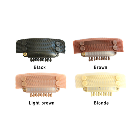 6 pcs Velcro Clips for Toupee 9- teeth  Clips for Hair Connection Hair Extension Wig Clips ► Photo 1/5