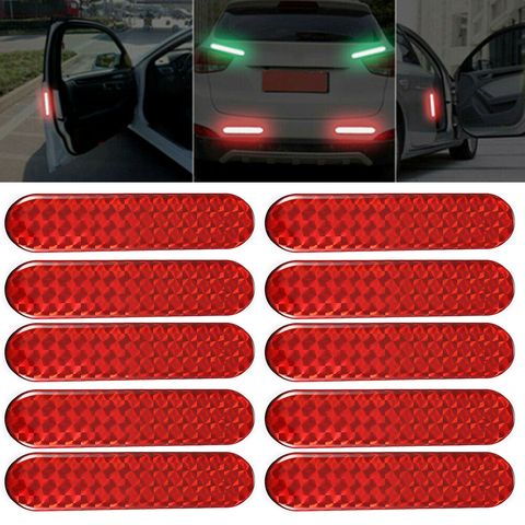 New 10pcs Car Door Sticker Decal Warning Tape Reflective Strips Safety Mark Reflector Stickers Auto Reflective Sticker ► Photo 1/6