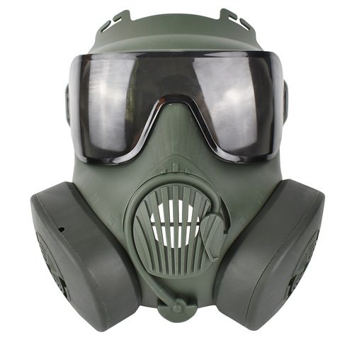 Gas mask For Military Airsoft Shooting Hunting Riding CS Cosplay Full Face Tactical Protective Mask With Exhaust Fan Filters ► Photo 1/6