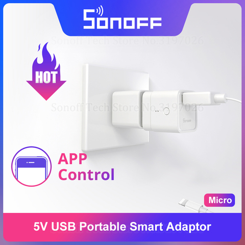 ITEAD SONOFF Micro 5V USB Smart WiFi Adaptor Wireless Switch Flexible and Portable Remote Control via eWeLink APP Support Alexa ► Photo 1/6