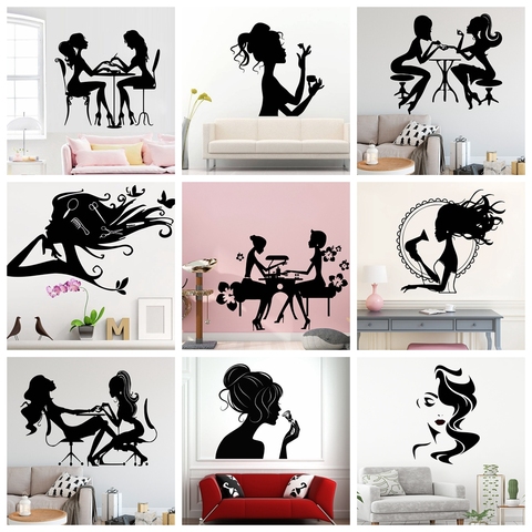 Beauty Salon Nail Manicures Vinyl Wall Sticker Wall Art Decor For Living Room Salon Store Decoration Removable Wall Decals Mural ► Photo 1/6