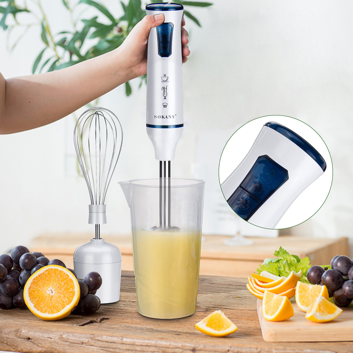 3 IN 1 Electric Hand Blenders Mixer Handheld Mixture Kitchen Mixer Eggs  Blenders Baby Food Grinder Stick Juicer Vegetables EU - AliExpress