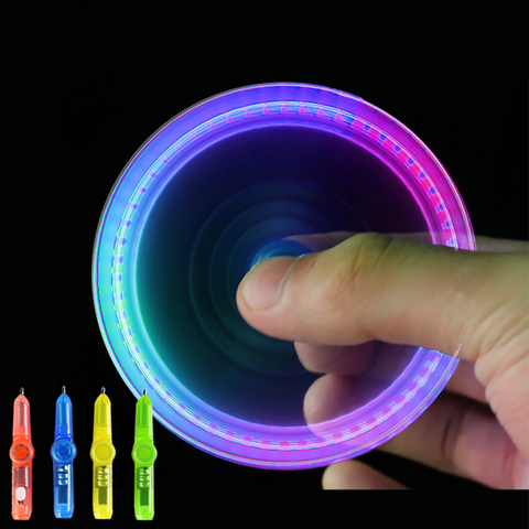 Interesting toy Fingertip Rotating spinner Gyro toy Pen Led Luminous  Gyro Pen Office ADHD EDC Anti Stress kinetic desk toy ► Photo 1/4
