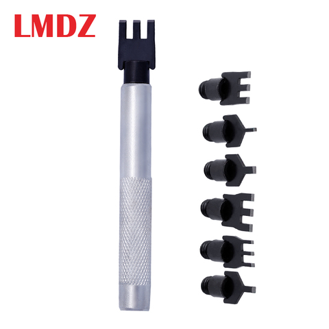 LMDZ Leather Flat Punch Tool Set Steel Handle Can Replacement Head Belt Hole Punching Leather Rope Weaving Chisel Craft Tool ► Photo 1/6