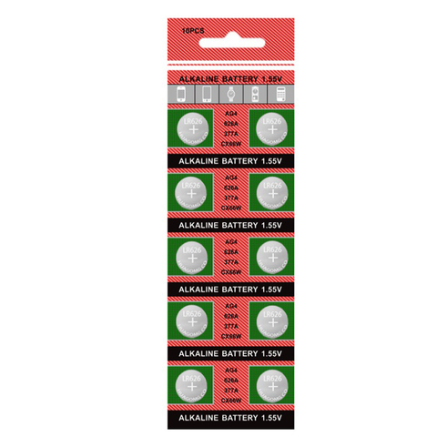 Cheapest 10PCS/lot =1cardsAG4 377A 377 LR626 SR626SW SR66 LR66 Button Cell Watch Coin Battery ► Photo 1/4