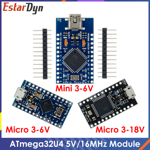 Pro Micro ATMEGA32U4 5V/16MHZ module With the bootloader for arduino MINI USB/Micro USB  with 2 row pin header for arduino ► Photo 1/6