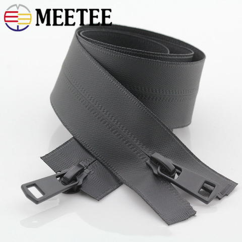 Meetee 2pcs 20-150cm 5# Nylon Invisible Waterproof Zipper Double Head Open-End Zip DIY Outdoor Jacket Garment Sewing Accessories ► Photo 1/6