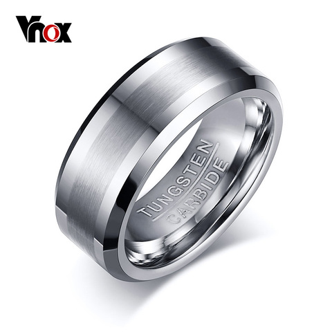 Vnox Classical 100% Tungsten Carbide Ring for Men Wedding Jewelry No Rust dropshipping ► Photo 1/6