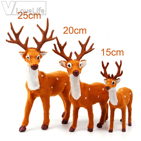 15/20/25cm Reindeer Christmas Deer Xmas Elk Plush Simulation Christmas Decorations For Home Merry Christmas New Year Ornaments ► Photo 1/6