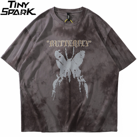 Hip Hop Streetwear Oversize Tshirt Harajuku Butterfly Print T-Shirt 2022 Men Summer Short Sleeve T Shirt Cotton Loose Tops Tees ► Photo 1/6