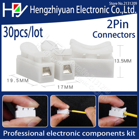 2 Pins LED Electrical Cable Connectors CH2 Quick Splice Lock Wire Terminals Set 20mmx17.5mmx13.5mm Press Type Terminal 250V ► Photo 1/2