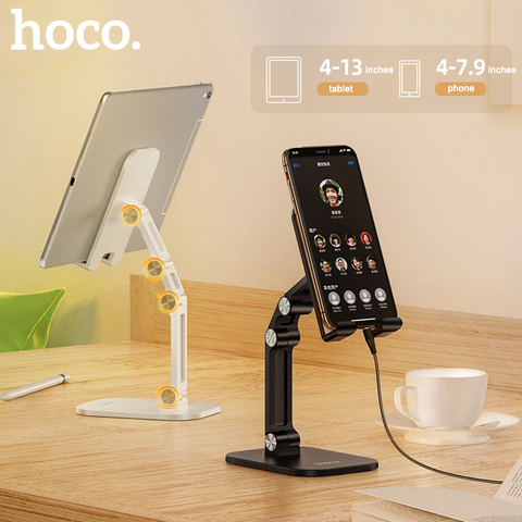 HOCO Metal Desktop Tablet Holder Foldable Extend Support Desk Mobile Phone Holder Stand Adjustable for iPhone iPad Xiaomi Table ► Photo 1/6