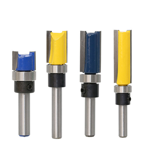 1pc Bearing Flush Trim Router Bit for wood 1/4 Shank straight bit Tungsten Woodworking Milling Cutter Tool ► Photo 1/6