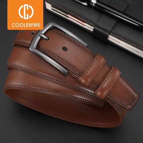 New Fashion Men's Genuine Leather Belts Designer Belt for Man Pin Buckle with Leather Strap Business Dress Male Belts HQ091 ► Photo 1/6