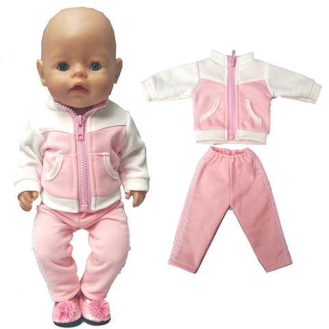 Doll Clothes for 43cm Born Baby Doll Jacket Clothes Pants Set for 17