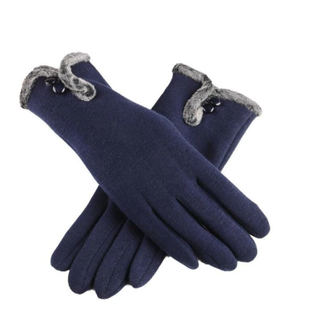 YLWHJJ New Female Autumn Winter Non-Inverted Velvet Cashmere Full Finger Warm Lace Gloves Women Cotton Touch Screen Gloves ► Photo 1/5