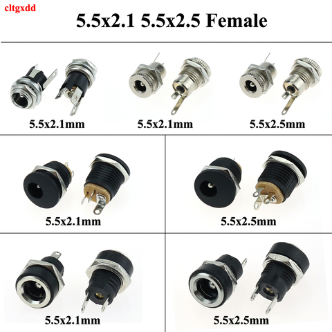 5pcs 5A DC Large Charging Current Jack 5.5x2.5mm / 5.5x2.1mm Female Panel Mounting connector 5.5mm * 2.5mm Socket ► Photo 1/6