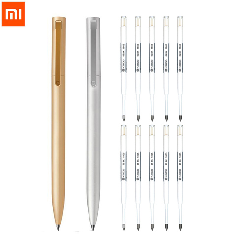 original xiaomi Mijia Metal Sign pen Pen ballpen Mijia signing pen 0.5MM PREMEC Smooth Switzerland Refill Black Blue Ink ► Photo 1/6