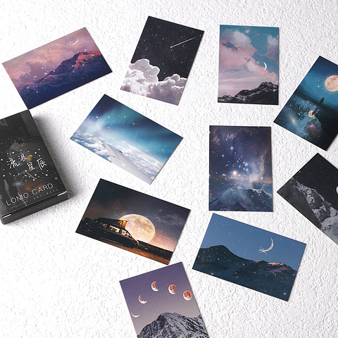 28 Sheets/Set Wandering Stars Lomo Card Cartoon Mini Postcard Message Card Christmas Gifts ► Photo 1/5