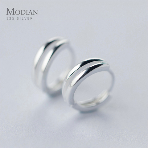 Modian Charm Genuine Sterling Silver 925 Hoop Earrings for Women Line Tiny Ear Hoops Fashion Fine Female Jewelry Brincos  2022 ► Photo 1/5