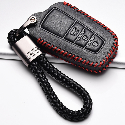 Top Layer Leather Car Key Cover Key case For Toyota Camry Prado 2017 2022 CHR Prius Corolla RAV4 camry 2022 se Remote Key Shell ► Photo 1/6