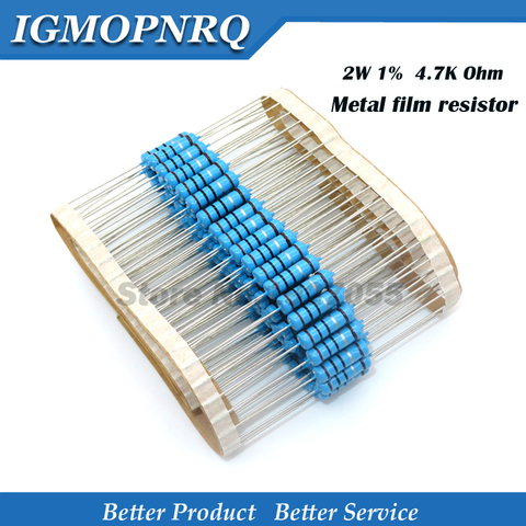 20pcs High quality 2W Metal film resistor resistance 1% 2W-4.7K 4.7 Kohm free shipping ► Photo 1/1