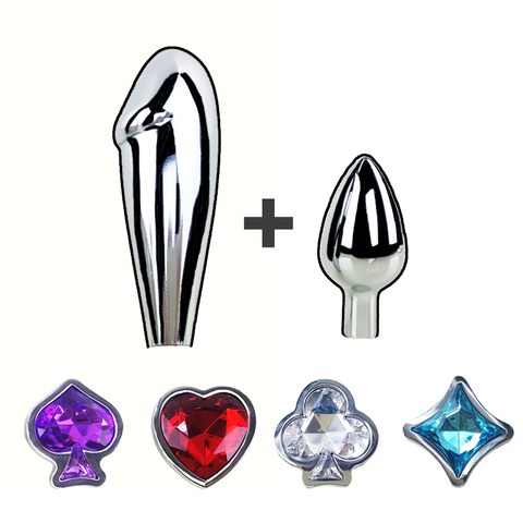 New Metal Crystal Anal plugs for Couples Butt plug Sets Big Anal Dildo Sex toys for women & Men Booty  Beads Adult Sex Products ► Photo 1/6
