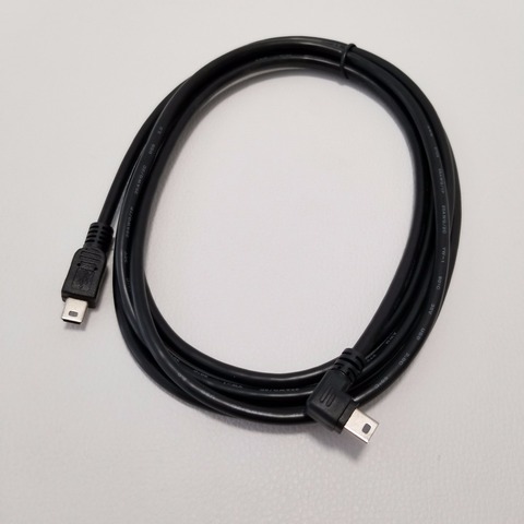 90 Degree Left Angled Mini B 5pin USB Male to Male Data Extension Cable Data Car Line 2M,Black,2m 