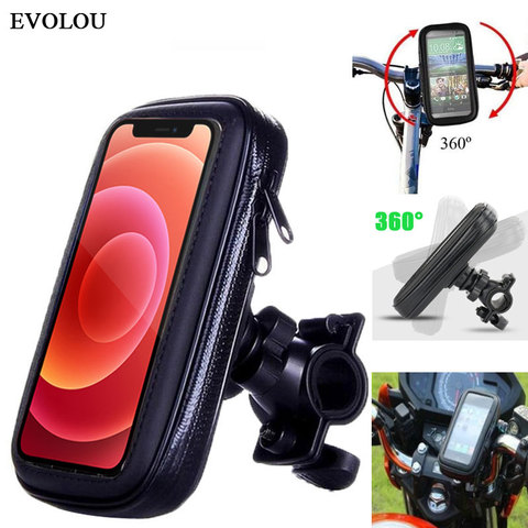 Bicycle Motorcycle Phone Holder Waterproof Case Phone Pouch for iphone 12 Pro Max 12 Mini 11 XR Xs 6s 7 8 Mobile Support Stand ► Photo 1/6