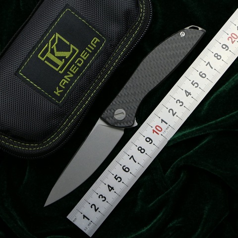 Kanedeiia hation zero Flipper folding knife K110 blade titanium CF handle camping hunting survival pocket fruit knives EDC tools ► Photo 1/6